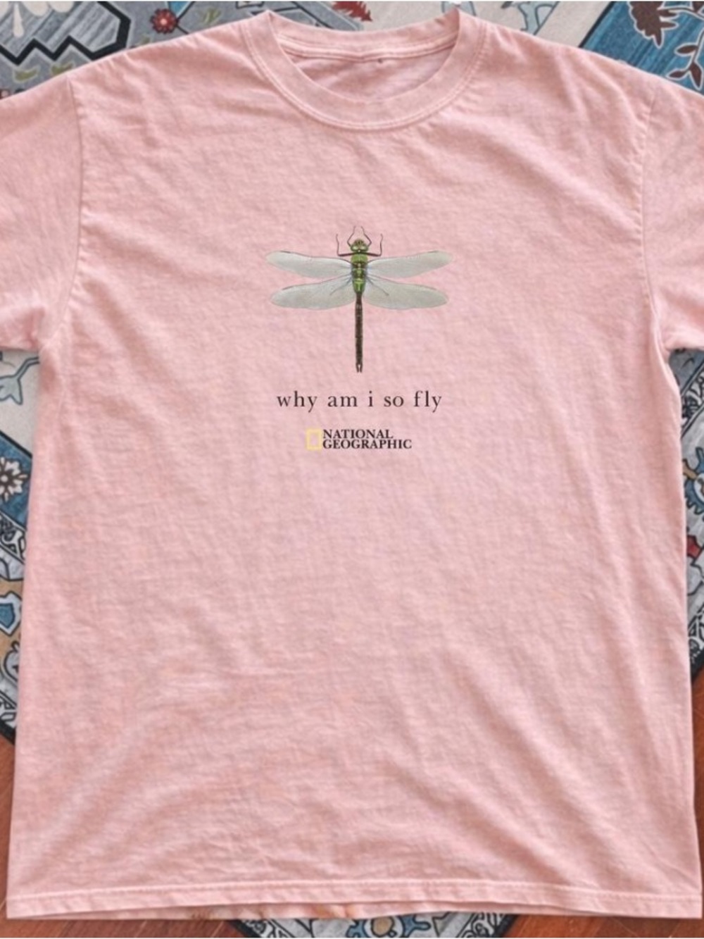 Gildan Light Pink Dragonfly Graphic T-shirt